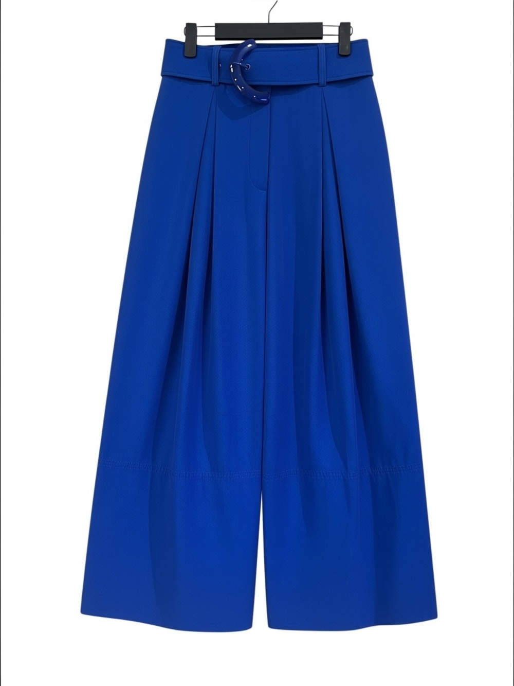 FARM Rio Wide Leg Tailored Blue Pant Size Small Belted Trousers High Rise - Picture 4 of 16